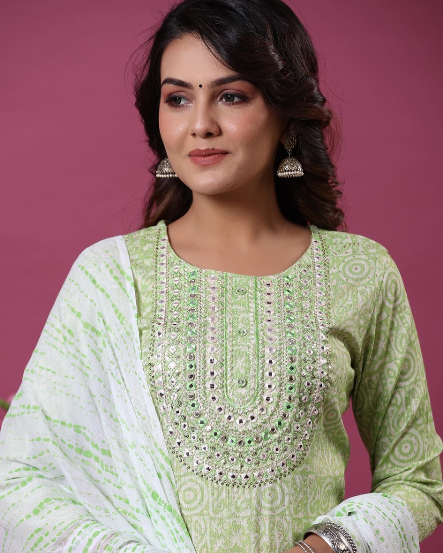 Pastel green ethnic suit set